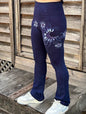 Dark Blue Moon and Stars Stretchy Movement Pants - Size SMALL Yoga Pants batikwalla 