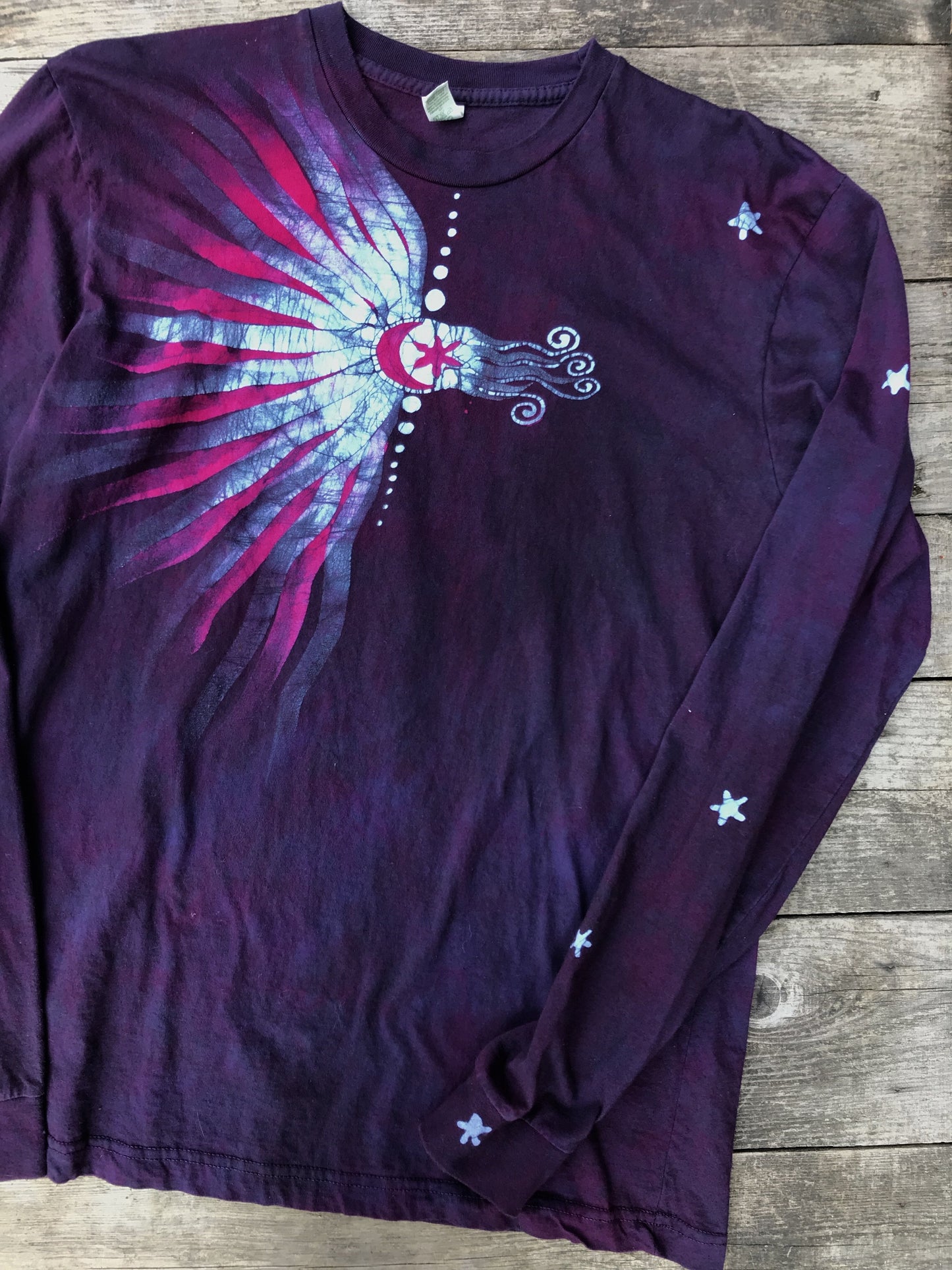 Nature Of Fractals Long Sleeve Organic Cotton Tshirt - Size Large tshirt batikwalla 