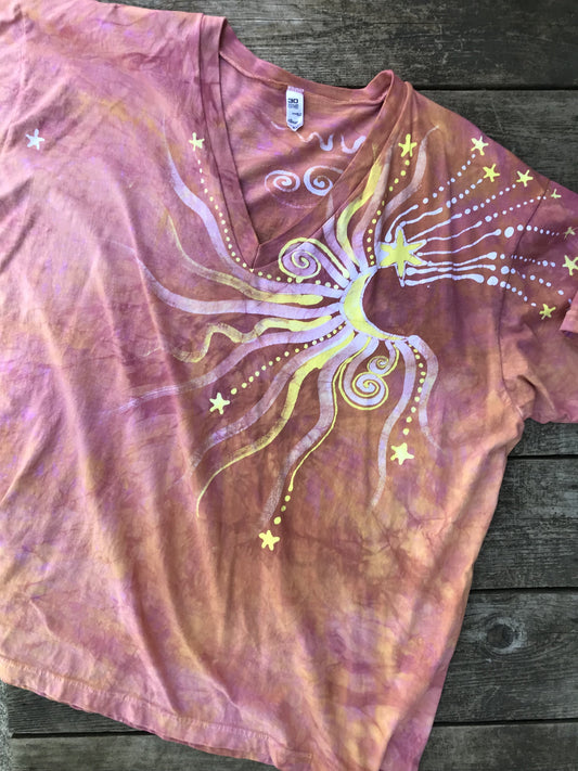 Sunshine Day At The Beach Vneck Tee Batikwalla by Victoria 2X 