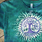 Teal and Purple Tree of Life Handmade Batik Tshirt - Batikwalla 
 - 1