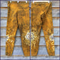 Gold Sun and Stars Batik Leggings -  Om Symbol - Size Large - Batikwalla 
 - 3