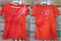 Brilliant Orange Moon Handmade Batik Vneck Tee - Batikwalla 
 - 9